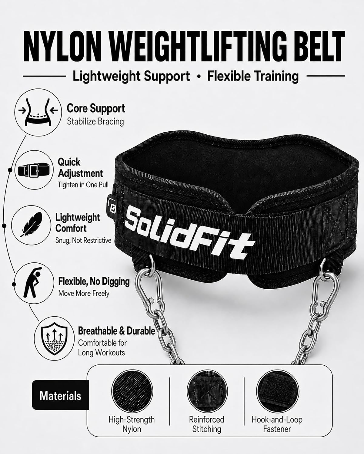 2-in-1 Weight Lifting Belt and Dip Belt