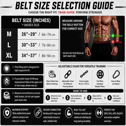 2-in-1 Weight Lifting Belt and Dip Belt