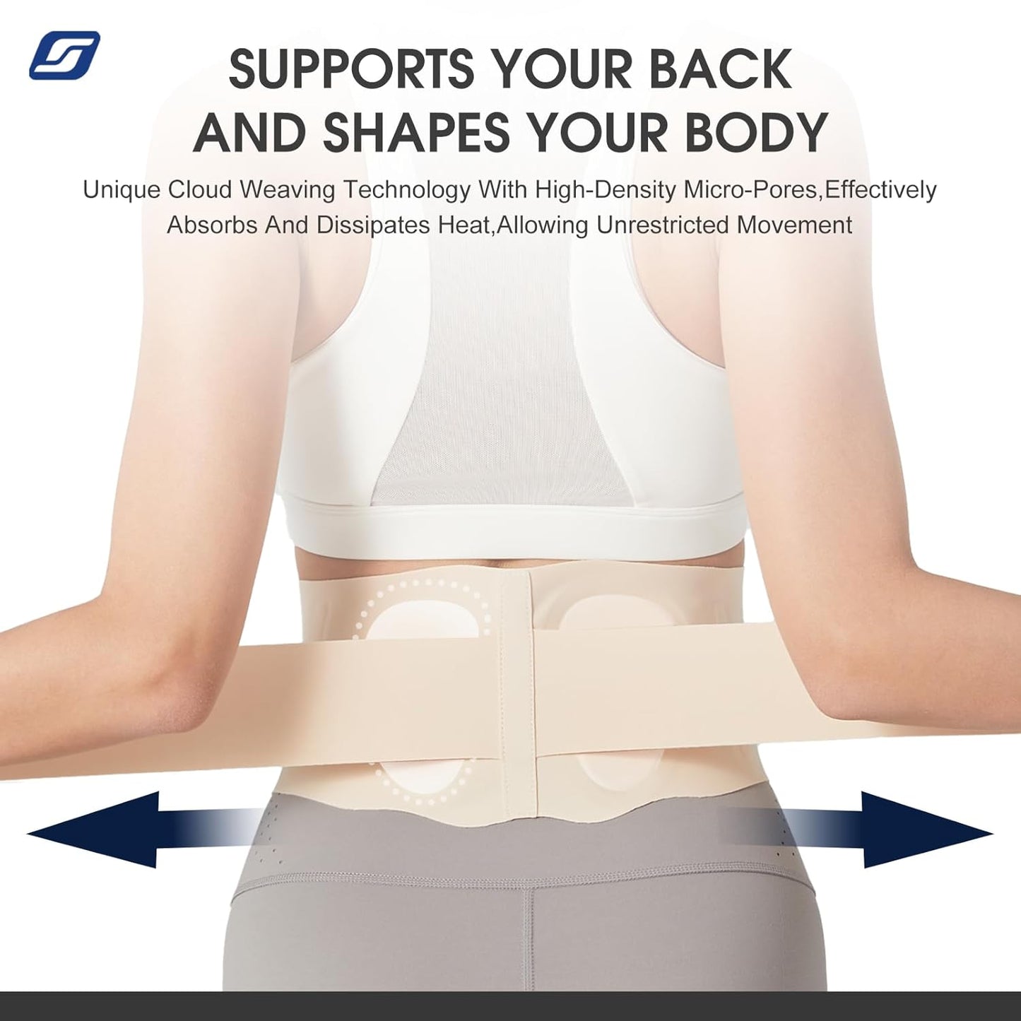Ultra Thin Back Brace for Lower Back Pain Women