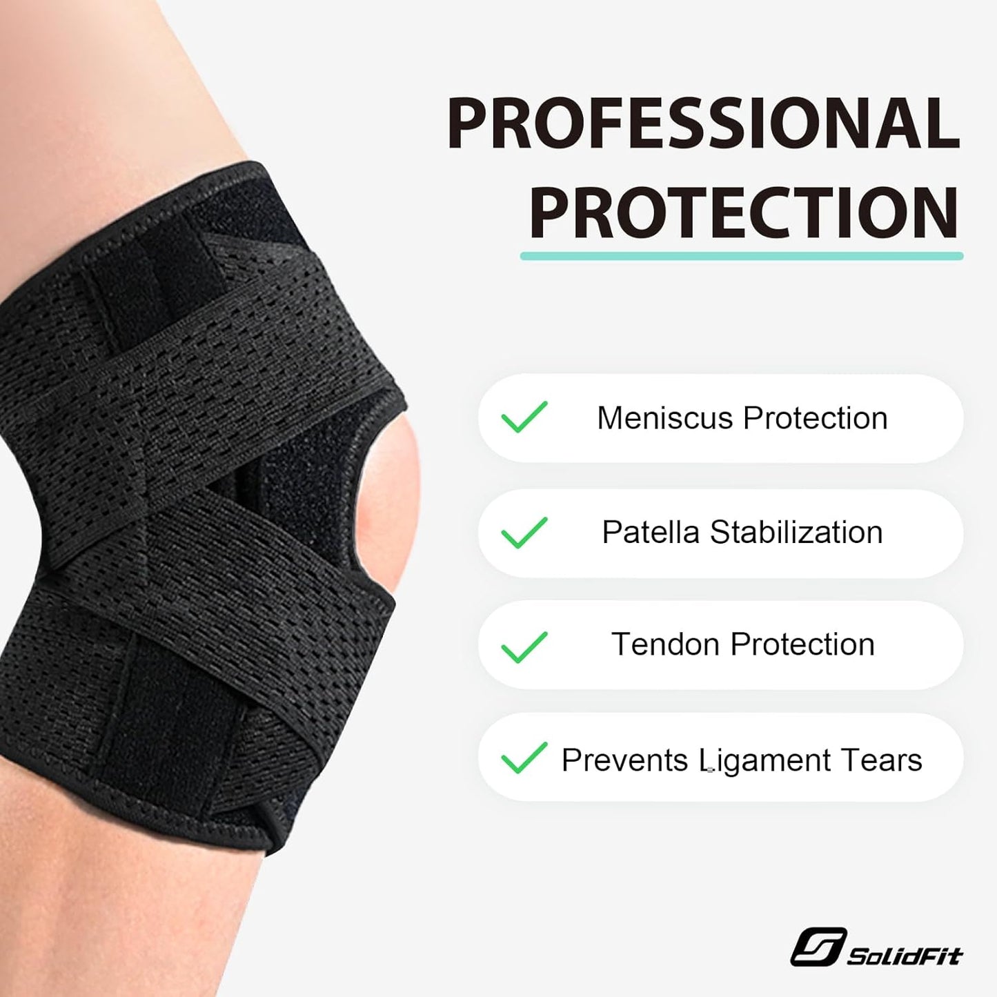Knee Brace with Side Stabilizers for Meniscus Tear